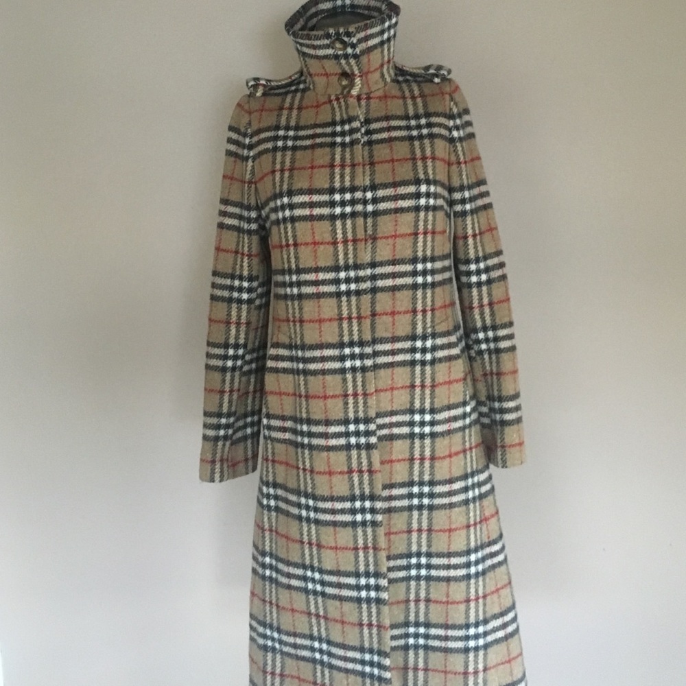 Vintage Burberry Nova Check Wool Car Coat
